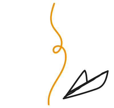 illustrazione progetto Tu come stai? matita con paper plane
